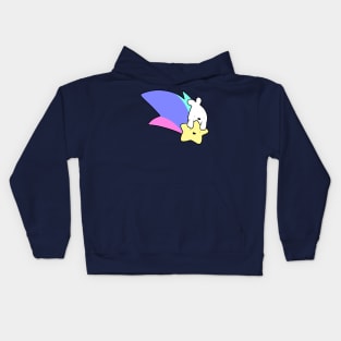 Rainbow Shooting Star Harp Seal Kids Hoodie